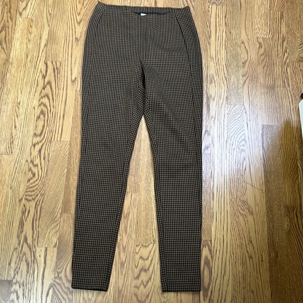 J Jill Check Leggings Black and Brown Small
